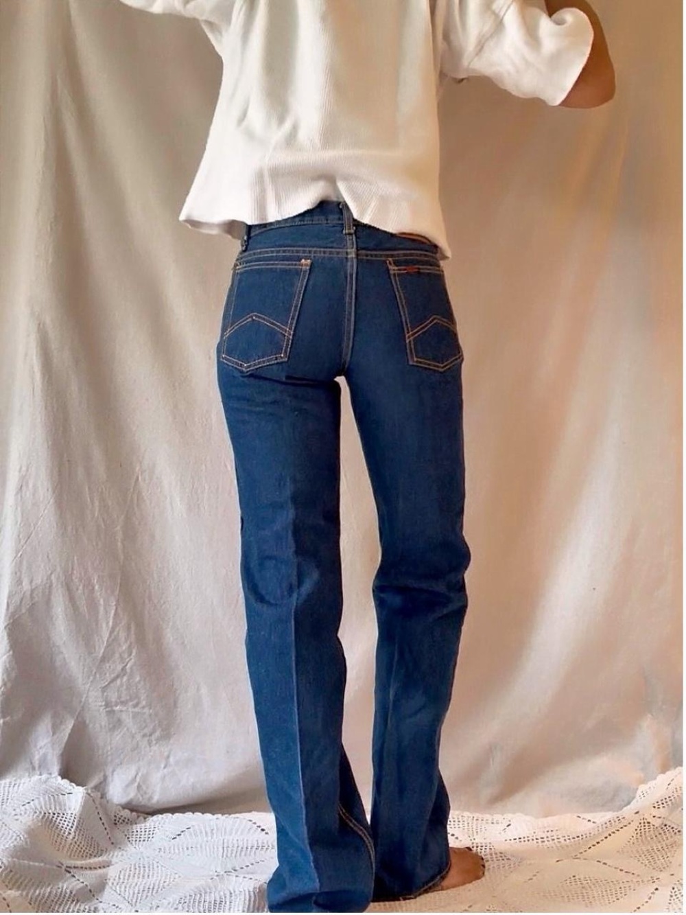 Vintage 90s High Rise medium wash denim Jeans by  USA MADE TEXDONA size- 26